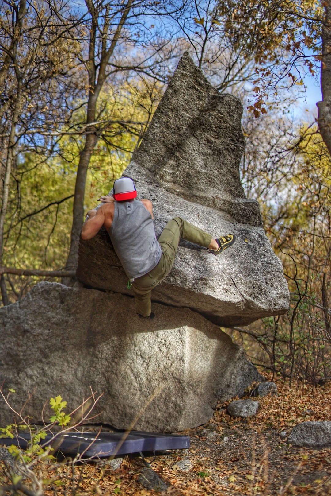 Dr. Rocky Jedick rock climbing outdoors